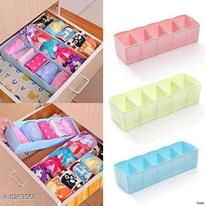 1 Pcs 5 Grid Multipurpose Divider Storage Box | Random Colors