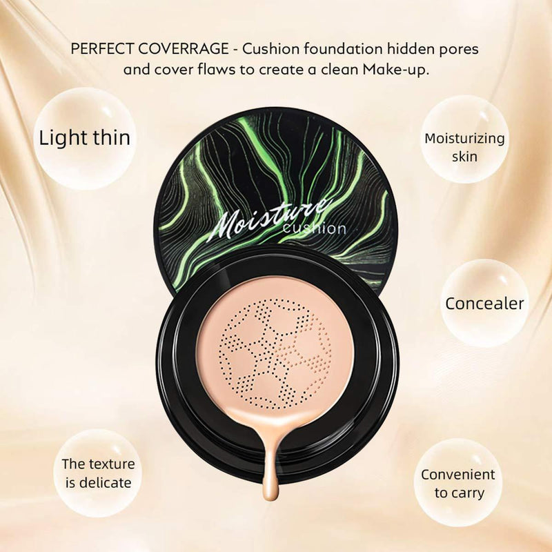 SUNISA foundation Base Original 3 In 1 | Air Cushion CC & Bb Cream | Waterproof Foundation | Moisturizing Liquid Foundation with Sponge