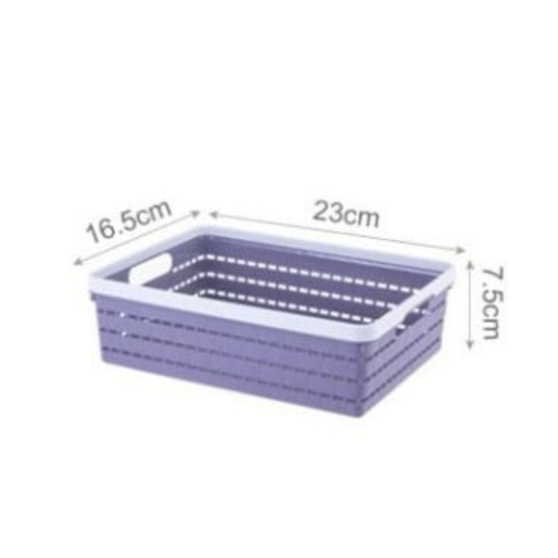 Multi-Purpose Storage Basket with Handles | Woven Plastic Organizing Bin