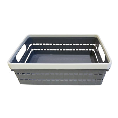 Multi-Purpose Storage Basket with Handles | Woven Plastic Organizing Bin