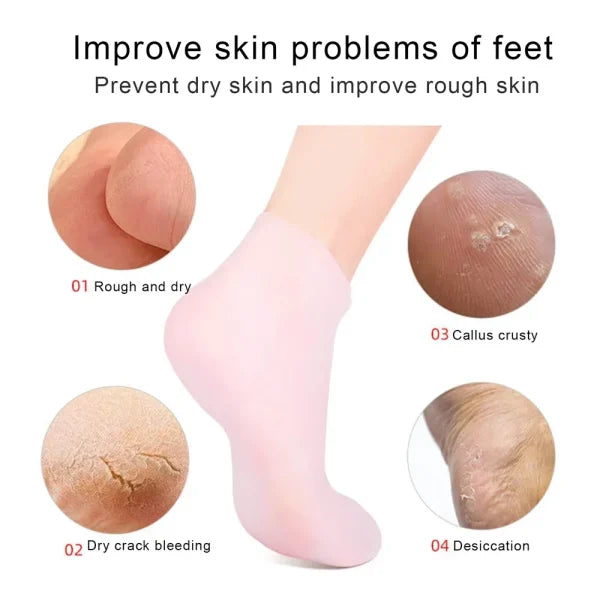 Silicone Jelly Socks | Box Packed | Ultra-Moisturizing Gel Foot Care Protector