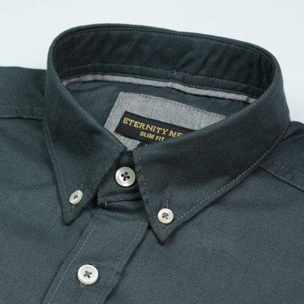 Charcoal Grey Logo Embroidered Oxford Shirt | Medium | Large | Extra Large