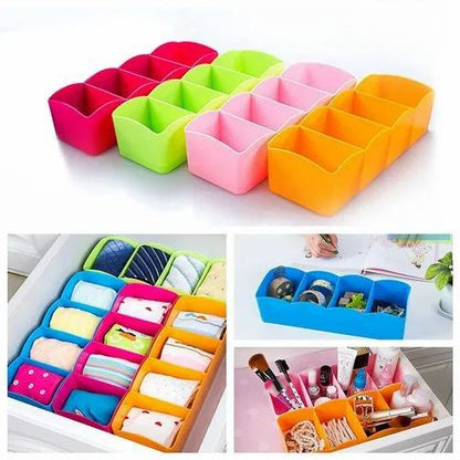 1 Pcs 5 Grid Multipurpose Divider Storage Box | Random Colors