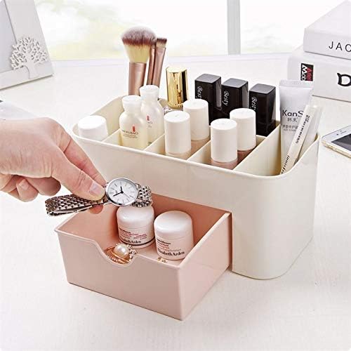 Plastic Makeup Organizer | Make Up Brush Storage Box With Drawer | Desktop Cosmetics Storage Box Division | Office Desk Organiser | Stationery Storage Box