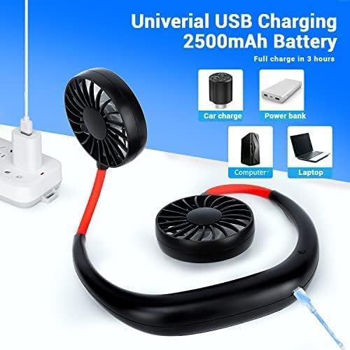 Hanging Neck Fan for Kitchen | Folding Handheld Fan Wearable Portable Neckband Mini Fan USB