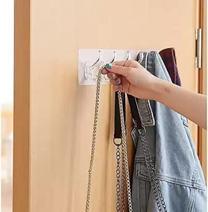 6-in-1 Heavy-Duty Self-Adhesive Wall Hooks – Waterproof Transparent Hooks