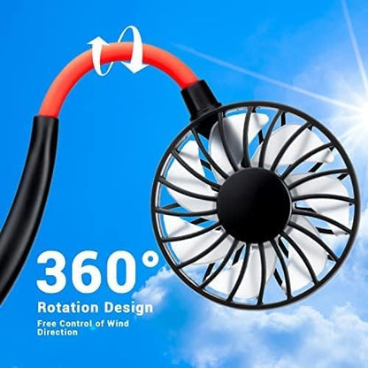 Hanging Neck Fan for Kitchen | Folding Handheld Fan Wearable Portable Neckband Mini Fan USB