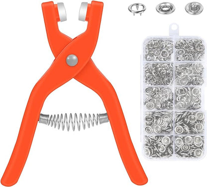 Tich Button Machine Plier with 25 Plastic Snap Buttons