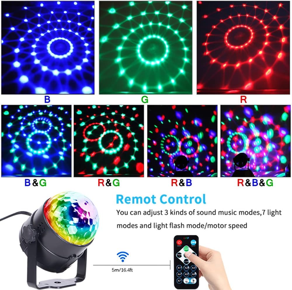 LED Disco Party Lights Crystal Magic Ball 3W RGB