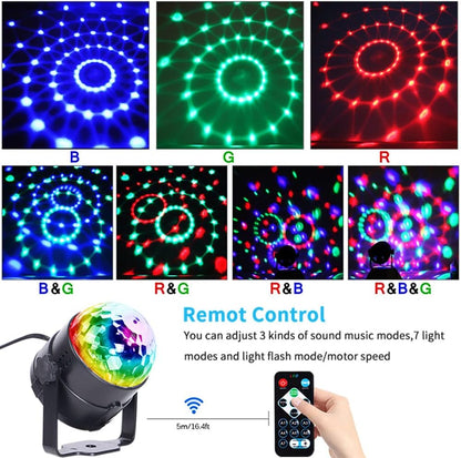 LED Disco Party Lights Crystal Magic Ball 3W RGB