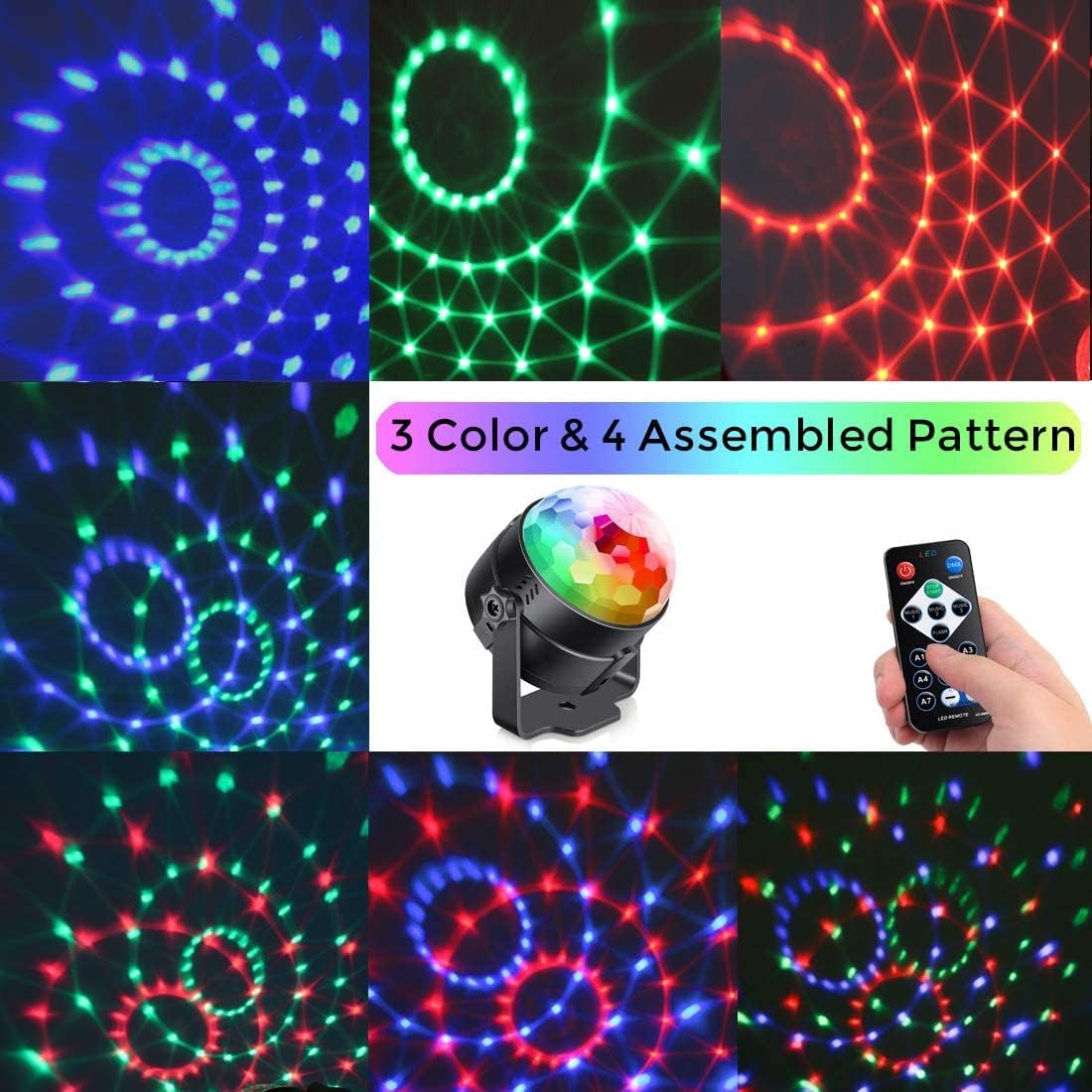 LED Disco Party Lights Crystal Magic Ball 3W RGB