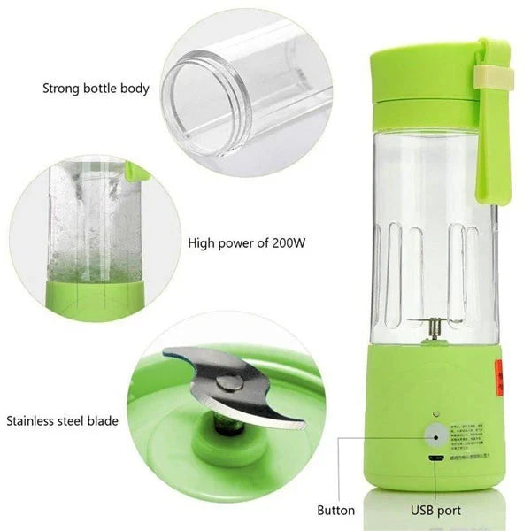 Portable Powerful 6 Blades USB Rechargeable Juicer/Blender