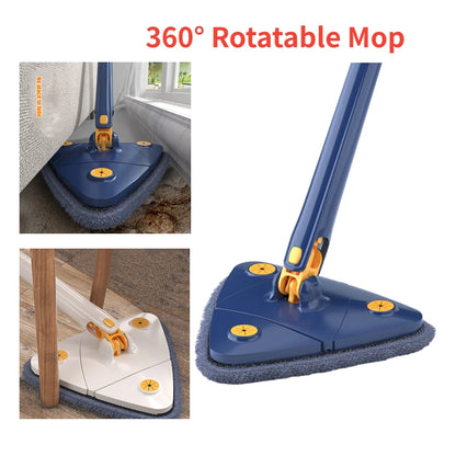 360 Twist Rotatable Mop | Extended Triangle Auto Squeeze Long Handle Mop