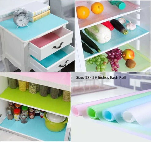 Refrigerator, Table & Drawer Mats | Shelf Liners, Washable & Waterproof (Random Colors)