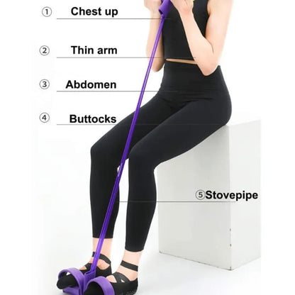 Tummy Trimmer | Foot Pedal Resistance Band Elastic Sit-up Pull Rope