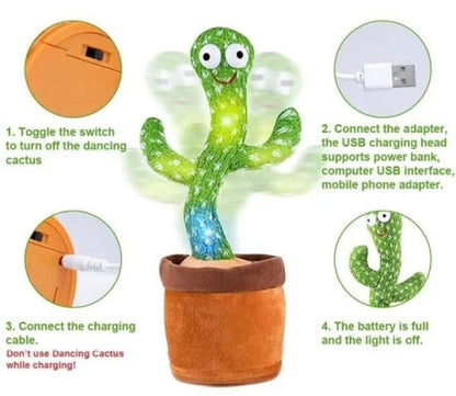 Rechargeable Dancing Cactus Toy with Hat