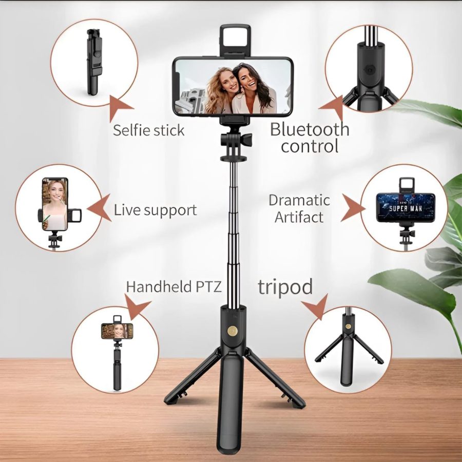 R1s Bluetooth Selfie Stick Tripod with Remote Control