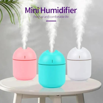 Humidifier With Warm Led Outline | USB Portable Air Humidifier | For Home, Office & Car Mist Air Fresheners