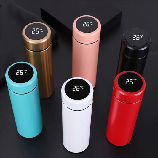 Temperature Display Thermos Water Bottle (Hot & Cold) | 500 ML | Blue & Black