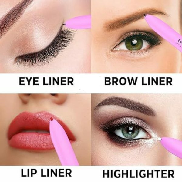 4-in-1 Makeup Pen: Waterproof Eyeliner, Brow Pencil, Highlighter & Shadow Stick