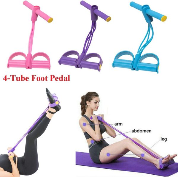 Tummy Trimmer | Foot Pedal Resistance Band Elastic Sit-up Pull Rope