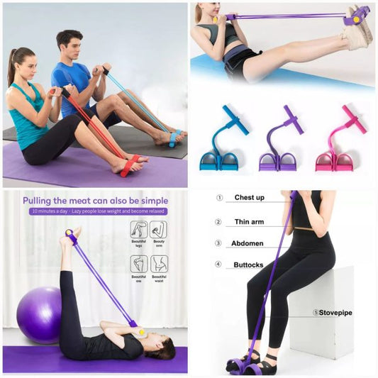 Tummy Trimmer | Foot Pedal Resistance Band Elastic Sit-up Pull Rope