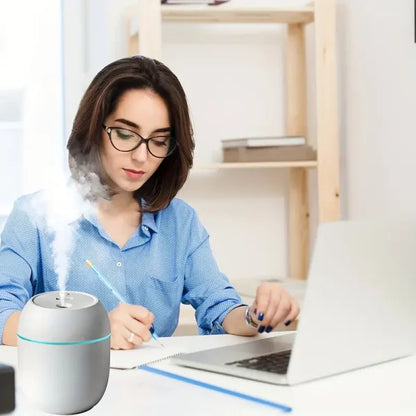 Humidifier With Warm Led Outline | USB Portable Air Humidifier | For Home, Office & Car Mist Air Fresheners