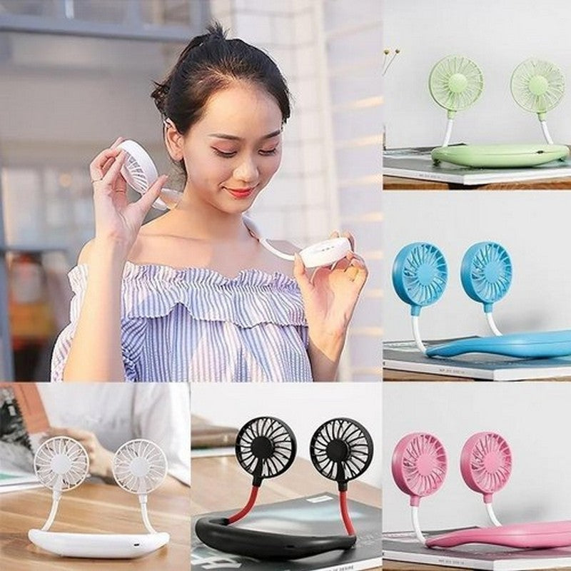 Hanging Neck Fan for Kitchen | Folding Handheld Fan Wearable Portable Neckband Mini Fan USB