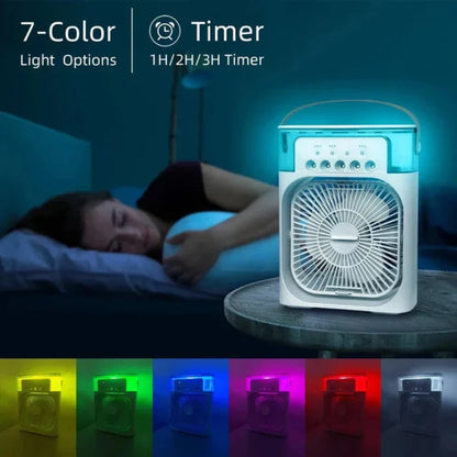 Portable Air Conditioner Fan | Usb Electric Fan With Led Night Light, Fine Mist Water, And Humidifier Function