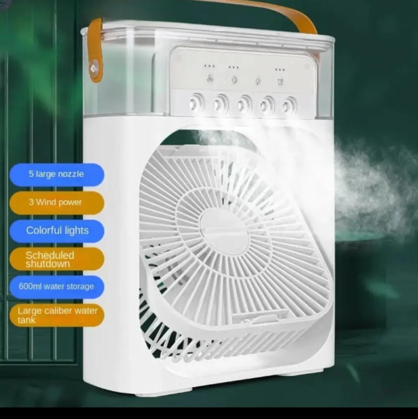 Portable Air Conditioner Fan | Usb Electric Fan With Led Night Light, Fine Mist Water, And Humidifier Function